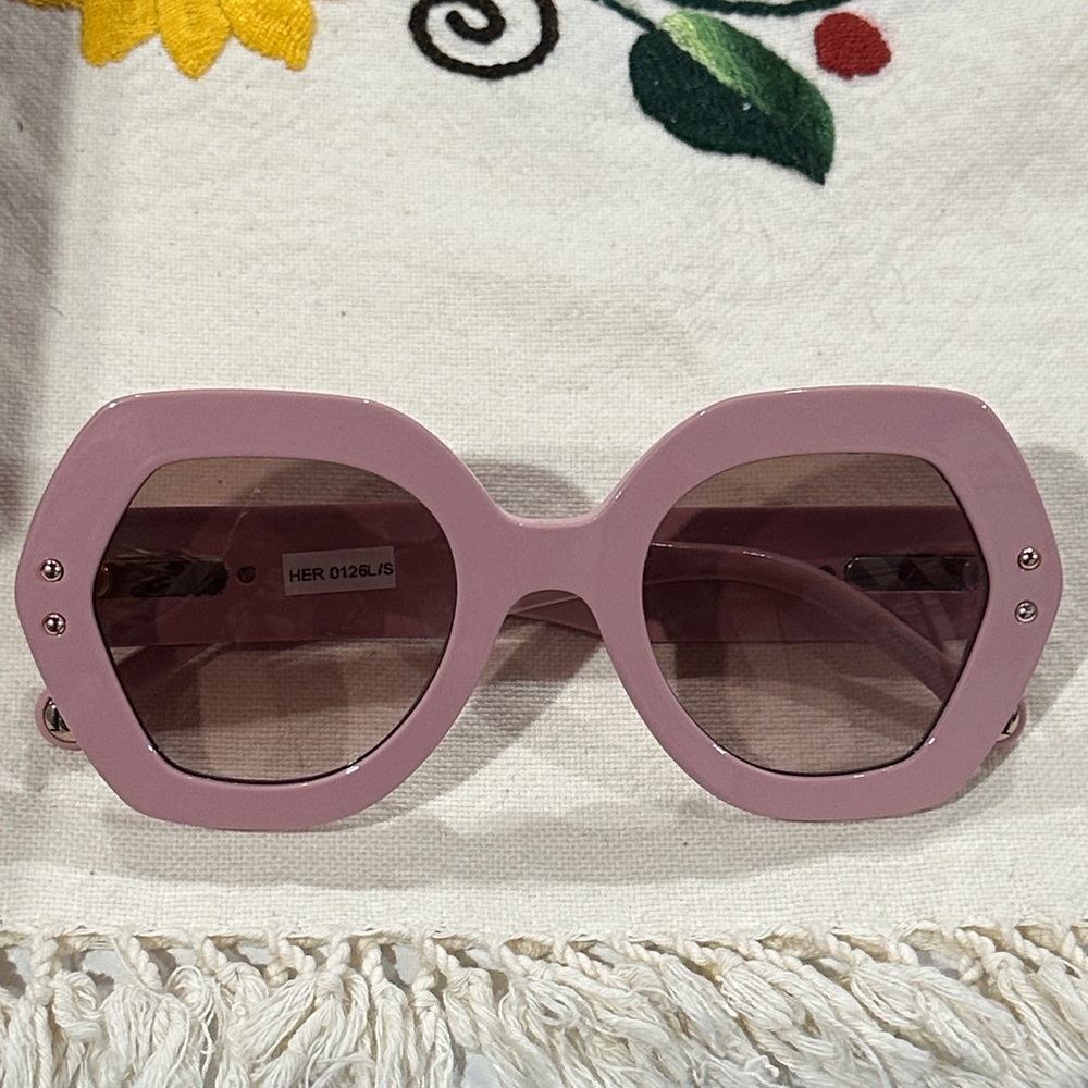 NEW Carolina Herrera Her 0126 Rose Pink Oversized Sunglasses